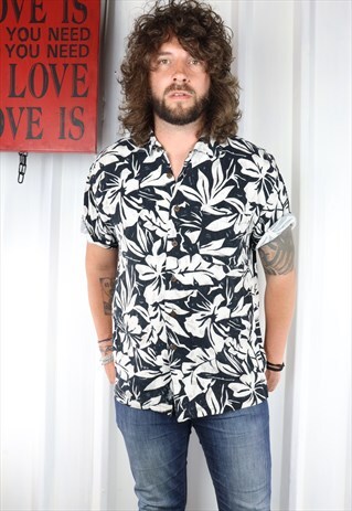 VINTAGE CRAZY PATTERN OVERSIZED SHORT SLEEVED SHIRT