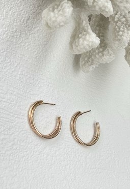 Gold Minimalist Hoop Round Everyday Earrings