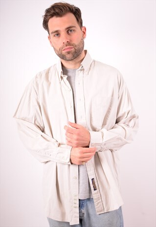 TOMMY HILFIGER MENS VINTAGE SHIRT XXXL BEIGE 90S