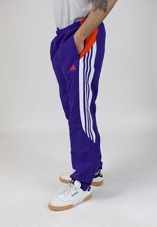 VINTAGE 90'S ADIDAS PURPLE SHELL TRACKSUIT BOTTOMS