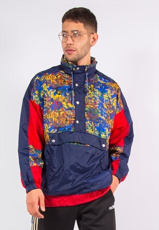 VINTAGE WINDBREAKER CAGOULE RAIN JACKET 1/4 ZIP