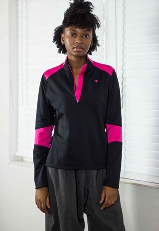 VINTAGE CHAMPION 1/4 ZIP JACKET LOGO 90S M 7.9