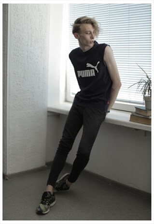 VINTAGE 80'S NAVY BLUE PUMA VEST