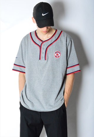 VINTAGE 90S GREY REEBOK BASEBALL RED SOX T-SHIRT