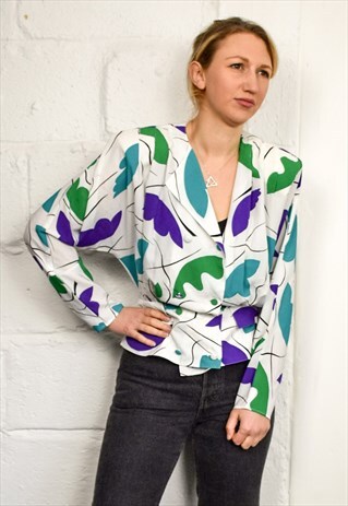 VINTAGE 80S ABSTRACT BLOUSE