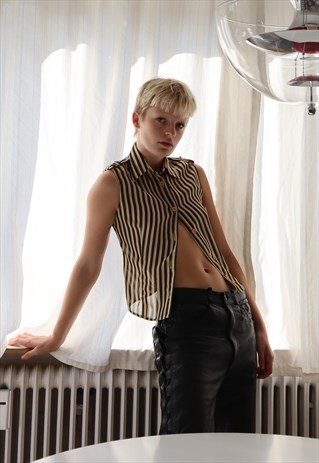 VINTAGE RARE BROWN STRIPED FENDI TOP