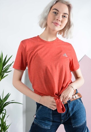 VINTAGE ADIDAS T-SHIRT IN RED WITH LOGO