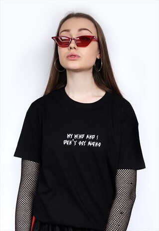 MY MIND BLACK GRAPHIC T-SHIRT