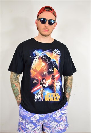 VINTAGE STAR WARS BLACK PRINT T SHIRT