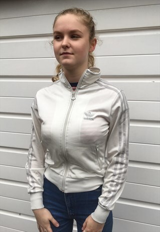WOMENS ADIDAS JACKET FESTIVAL TOP SILVER WHITE ADIDAS ZIPPER