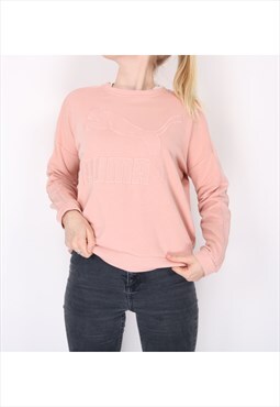 Puma - Pink Embroidered Spellout Sweatshirt  - XSmall