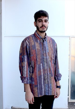 VINTAGE 80'S MULTICOLOR PRINTED ABSTRACT SHIRT