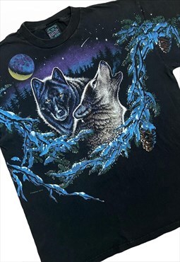 Habitat Howling wolves graphic T-shirt in black 