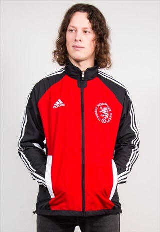 90'S VINTAGE ADIDAS RED TRACKSUIT JACKET TOP