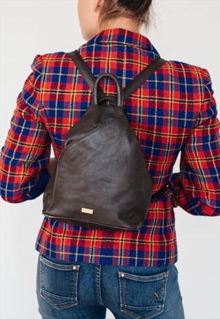 VINTAGE 90S BROWN SMALL RUCKSACK