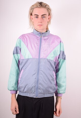 MENS VINTAGE TRACKSUIT TOP JACKET MEDIUM PURPLE 90S