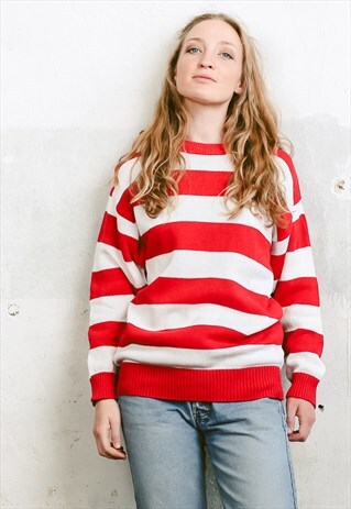 VINTAGE 90S STRIPED HOLIDAY SWEATER