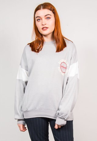 VINTAGE 90'S GREY ROWING CREW NECK SWEATSHIRT
