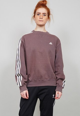 VINTAGE CLASSIC ADIDAS BROWN LOGO SWEATER