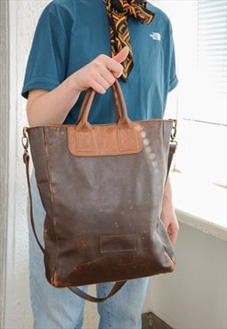 Vintage Brown Leather Shoulder Bag
