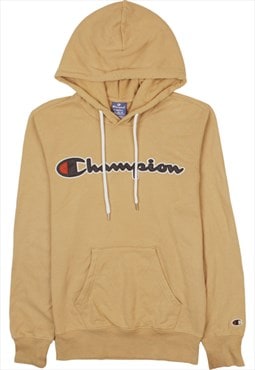 Vintage 90's Champion Hoodie Pullover Spellout Yellow XSmall