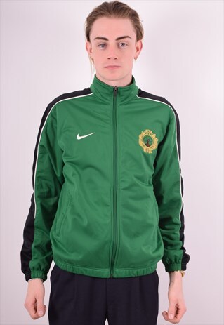 NIKE MENS VINTAGE TRACKSUIT TOP JACKET SMALL GREEN 90S