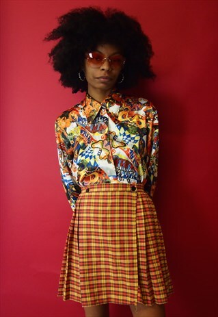 VINTAGE PSYCHEDELIC ORANGE BEATLES INSPO BLOUSE