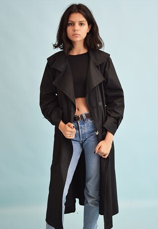 80'S RETRO MINIMALIST TRENCH MAC DUSTER COAT