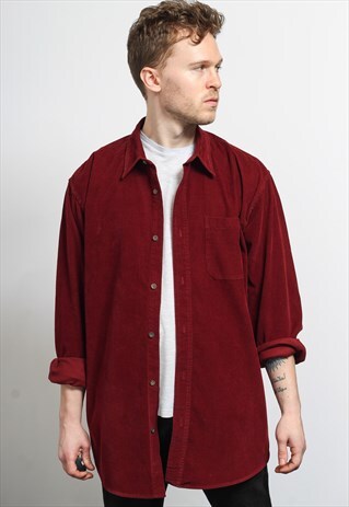 VINTAGE CORDUROY CORD SHIRT RED