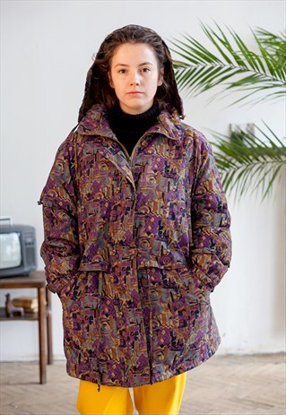 ABSTRACT PRINT, QUILTED PARKA FROM THE 90S