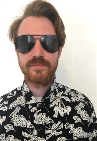 VINTAGE BLACK UNISEX AVIATOR SUNGLASSES