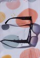BLACK RECTANGLE BEVELLED SIDE SUNGLASSES