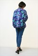 80S MULTICOLOR ABSTRACT PATTERN WOMAN BOMBER JACKET 3625