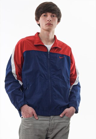 VINTAGE NIKE TRACKSUIT WINDBREAKER 90S BLUE RED BIG LOGO