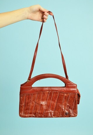 CUTE 70'S RETRO FAUX LEATHER TOTE MINI BAG