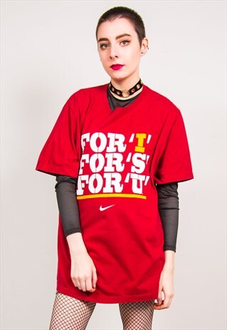NIKE VINTAGE 90'S ILLINOIS STATE PRINT OVERSIZED T-SHIRT