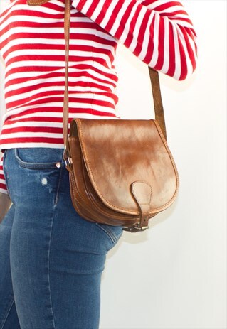 VINTAGE 70'S BOHO LEATHER HANDBAG