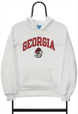 Vintage Champion Georgia Bulldogs White Hoodie Womens