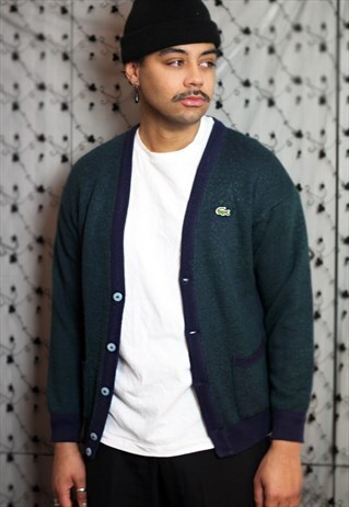 VINTAGE LACOSTE GREEN CARDIGAN