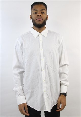 VINTAGE HUGO BOSS WHITE SLIM-FIT SHIRT