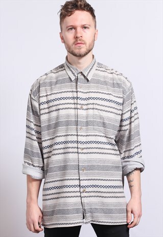 VINTAGE AZTEC PATTERNED SHIRT
