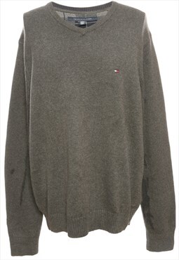 Vintage Dark Grey Tommy Hilfiger Jumper - XL