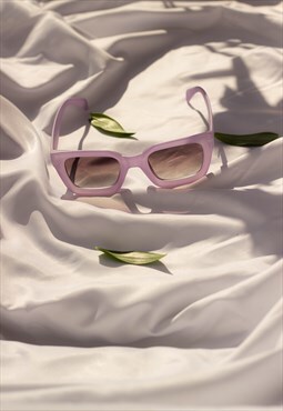 Matte Lilac Chunky Bevelled Square Sunglasses