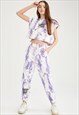 WOMAN PRINTED KNITTED JOGGER - LILAC