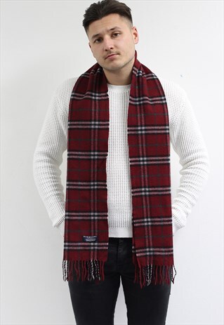 VINTAGE CASHMERE CHECKED SCARF-AS200