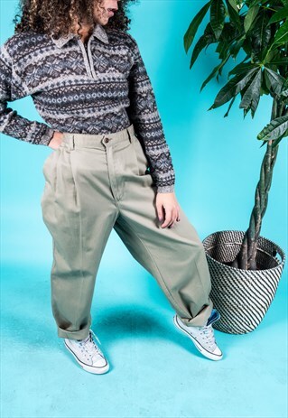 VINTAGE DOCKERS TROUSERS IN KHAKI GREEN