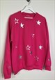 All the stars sweatshirt - Silver mix - Hot Pink