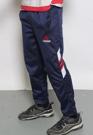 VINTAGE ADIDAS 3 STRIPE LOGO TRACK BOTTOMS