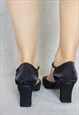 VINTAGE BLACK SHINY MARY JANES, EUR 37, UK 4, US 6,5