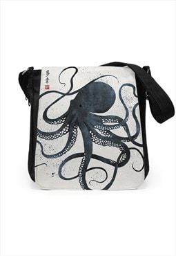 Japanese Woodblock Art Reporter Bag Tablet Octopus Tattoo 
